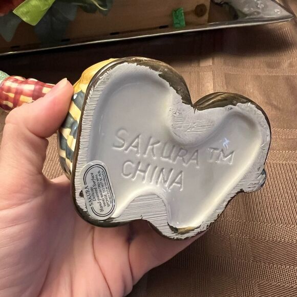 Debbie Mumm Christmas Sugar Creamer Set Woodland Santa Sakura 6" - Picture 6 of 12